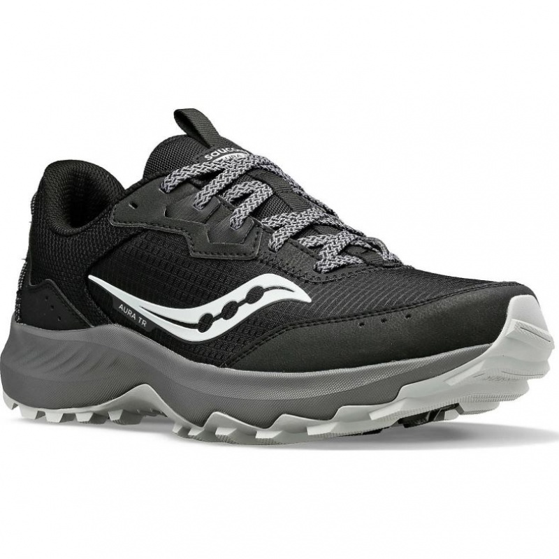 Black Saucony Aura TR Men's Trail Running Shoes | PHILIPPINES-NPH