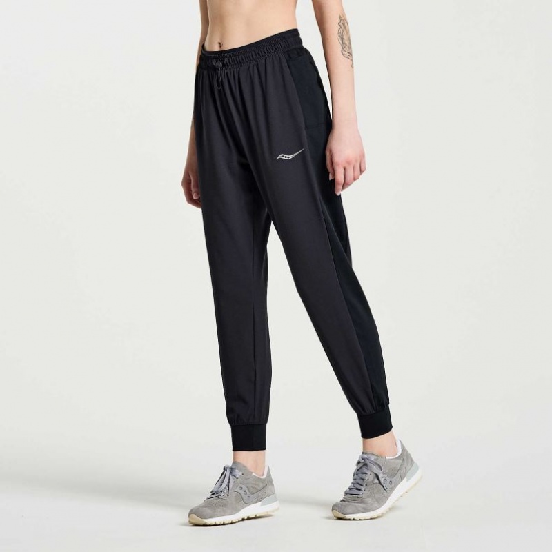 Black Saucony Boston Woven Women's Jogger | PHILIPPINES-JIE