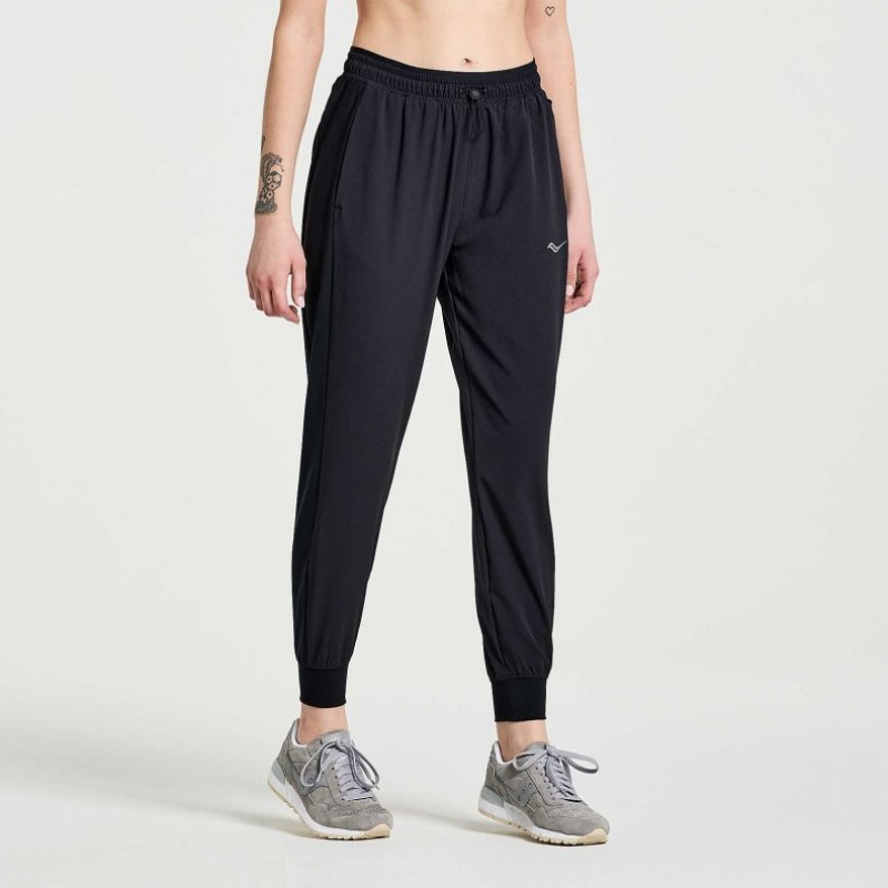 Black Saucony Boston Woven Women's Jogger | PHILIPPINES-JIE