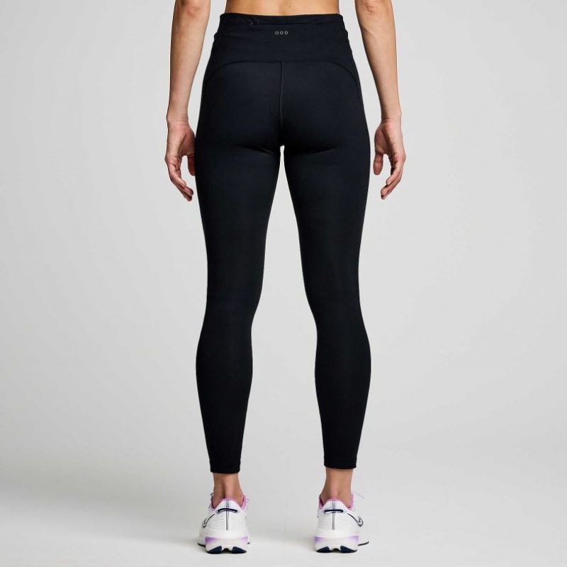 Black Saucony Fortify 7/8 Women's Tight | PHILIPPINES-FMB