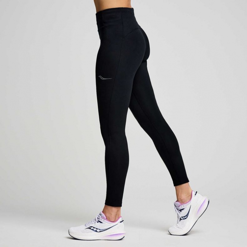 Black Saucony Fortify 7/8 Women's Tight | PHILIPPINES-FMB