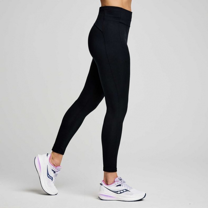 Black Saucony Fortify 7/8 Women's Tight | PHILIPPINES-FMB