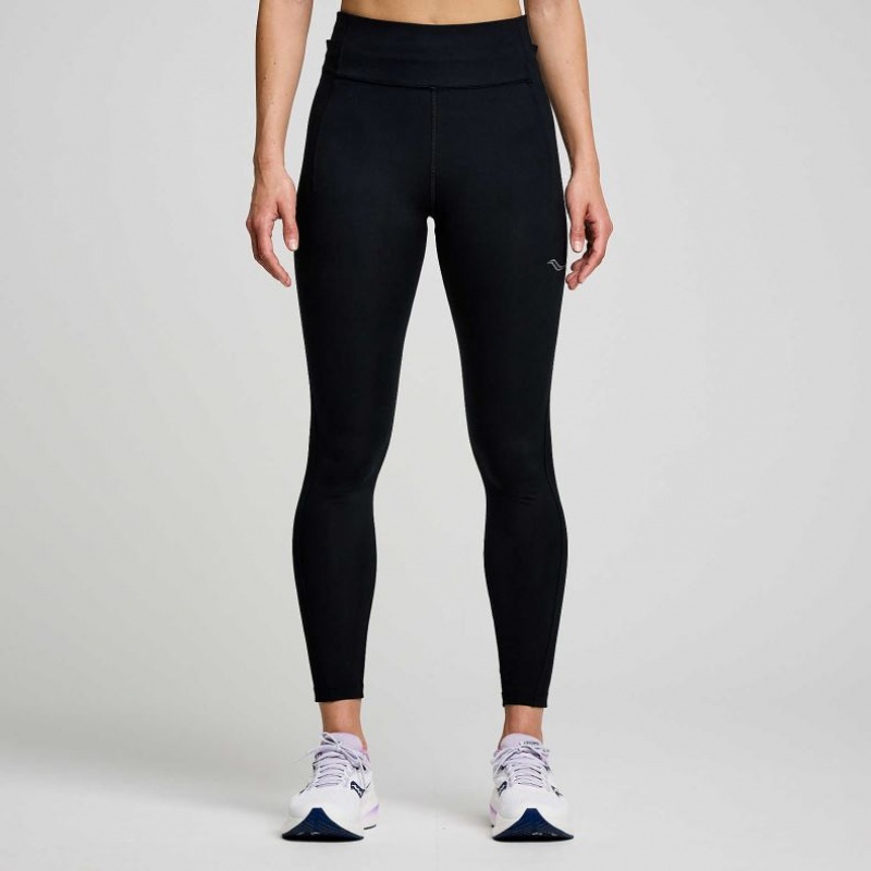 Black Saucony Fortify 7/8 Women\'s Tight | PHILIPPINES-FMB