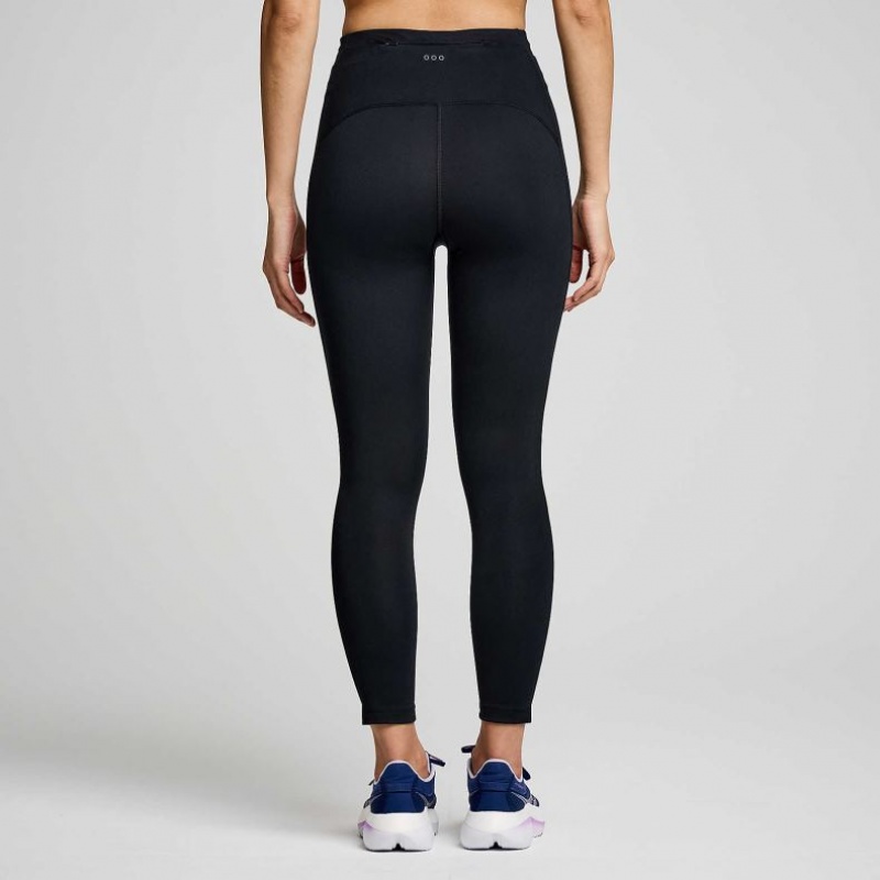 Black Saucony Fortify Crop Women's Tight | PHILIPPINES-CAG