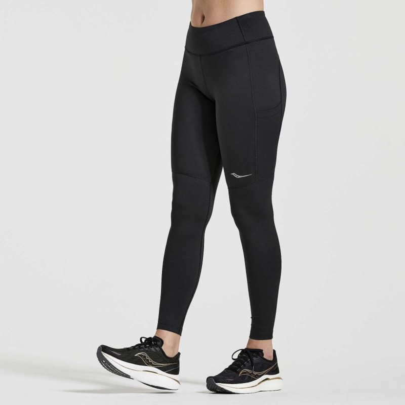 Black Saucony Fortify Women\'s Tight | PHILIPPINES-ROL