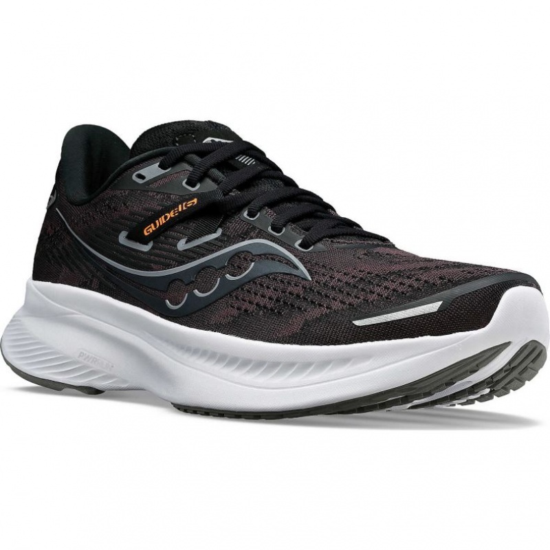 Black Saucony Guide 16 Men's Wide Running Shoes | PHILIPPINES-HTX