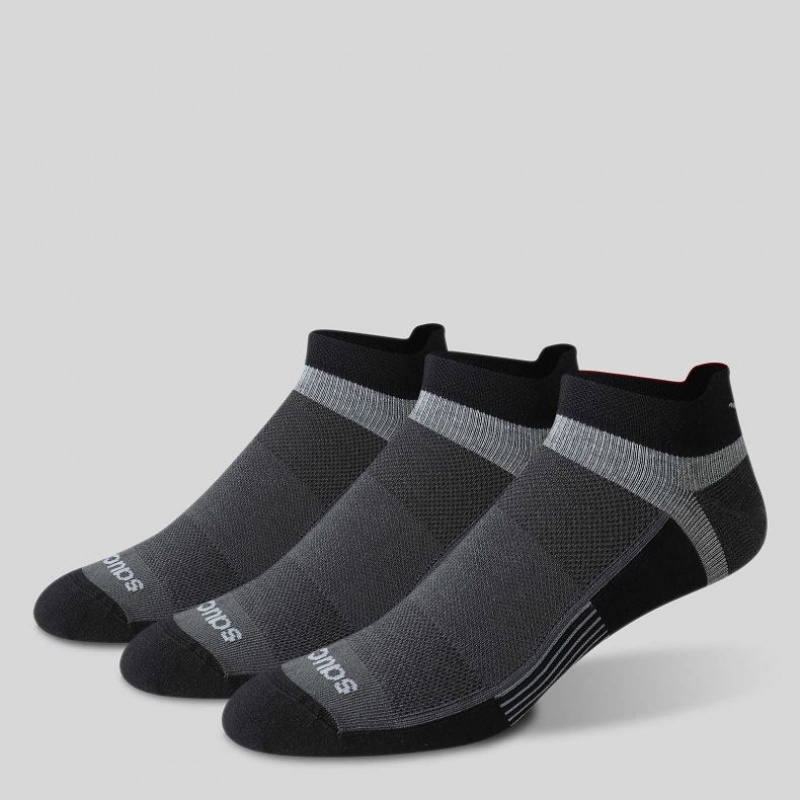 Black Saucony Inferno Liteweight 3-Pack Men's Socks | PHILIPPINES-RVW