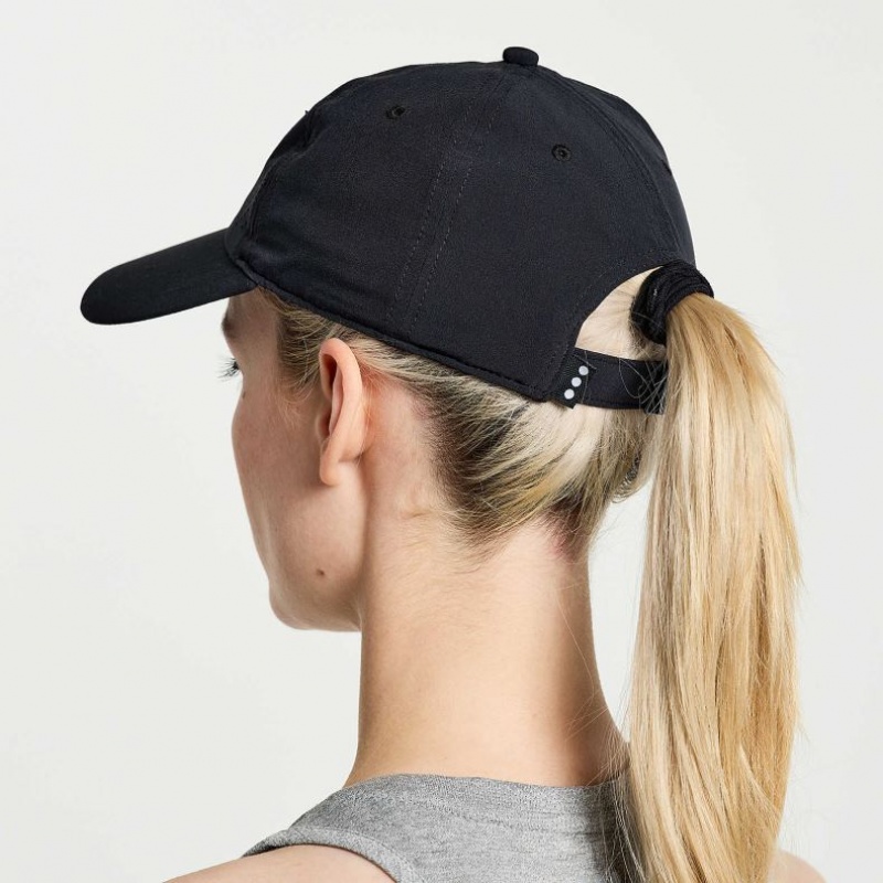 Black Saucony Outpace Petite Women's Hat | PHILIPPINES-NOC