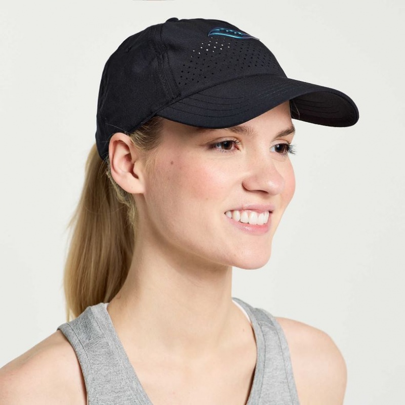 Black Saucony Outpace Petite Women\'s Hat | PHILIPPINES-NOC