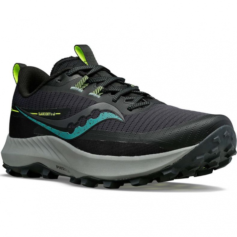 Black Saucony Peregrine 13 Men's Trail Running Shoes | PHILIPPINES-KWU