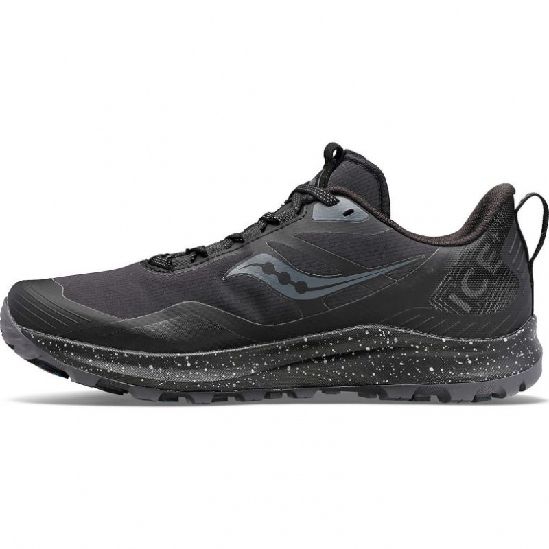 Black Saucony Peregrine ICE+ 3 Men's Running Shoes | PHILIPPINES-TDQ