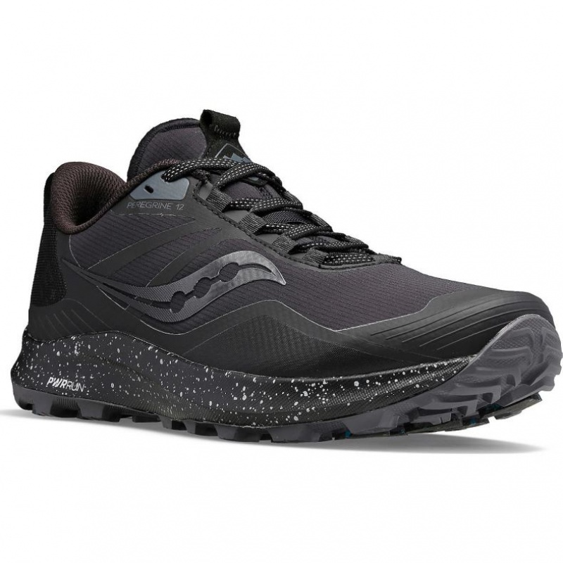 Black Saucony Peregrine ICE+ 3 Men's Running Shoes | PHILIPPINES-TDQ