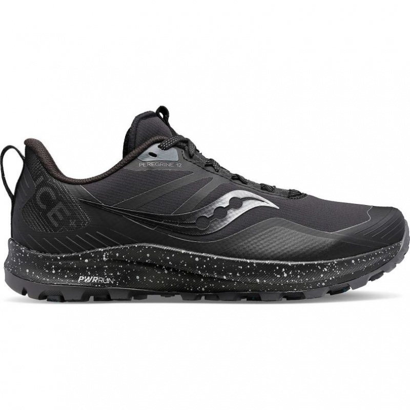 Black Saucony Peregrine ICE+ 3 Men\'s Running Shoes | PHILIPPINES-TDQ