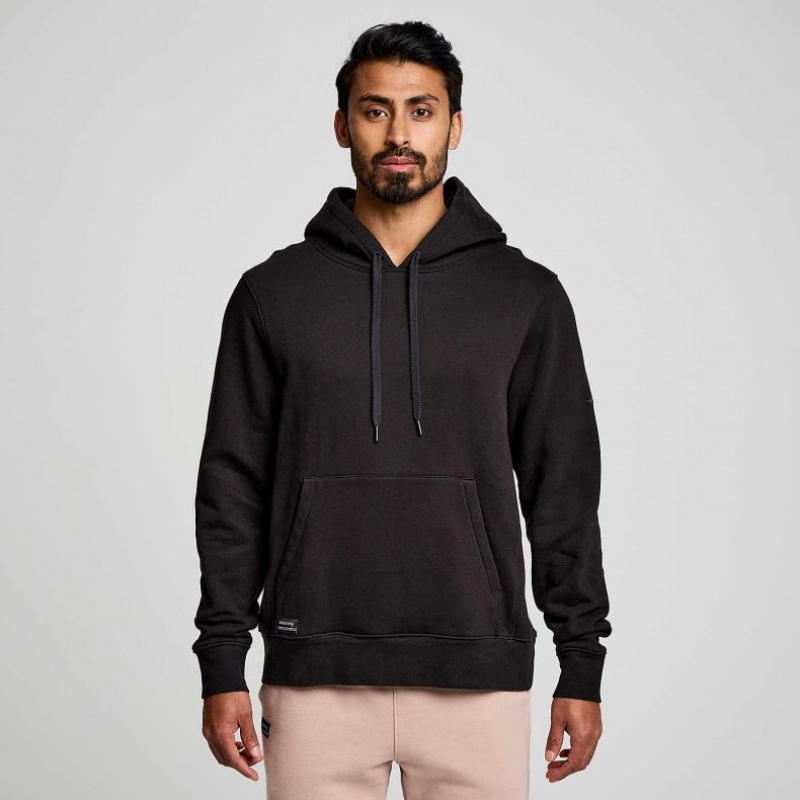 Black Saucony Recovery Men\'s Hoodie | PHILIPPINES-FDB