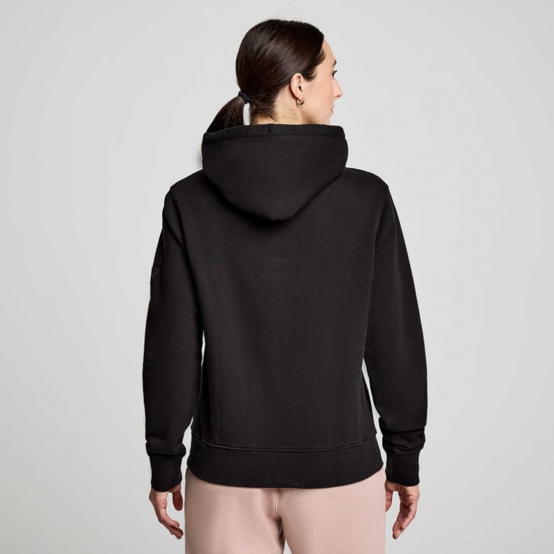 Black Saucony Recovery Women's Hoodie | PHILIPPINES-ABX