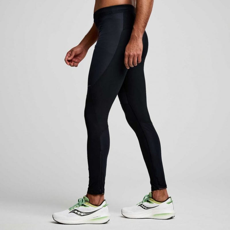 Black Saucony Runshield Men's Tight | PHILIPPINES-NJS