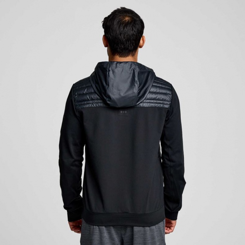 Black Saucony Solstice Oysterpuff Men's Hoodie | PHILIPPINES-LJW