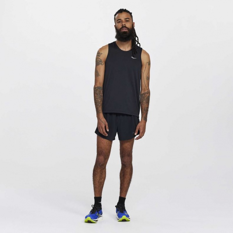 Black Saucony Stopwatch Men's Singlet | PHILIPPINES-ZDY