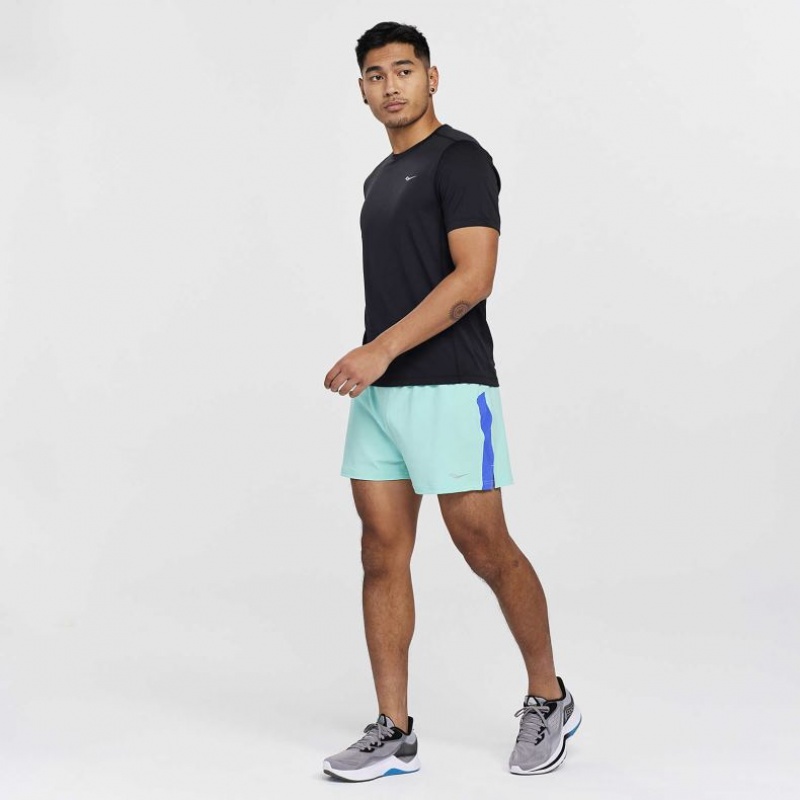 Black Saucony Stopwatch Short Sleeve Men's T-Shirt | PHILIPPINES-JZO