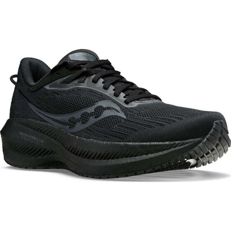 Black Saucony Triumph 21 Men's Running Shoes | PHILIPPINES-DNE