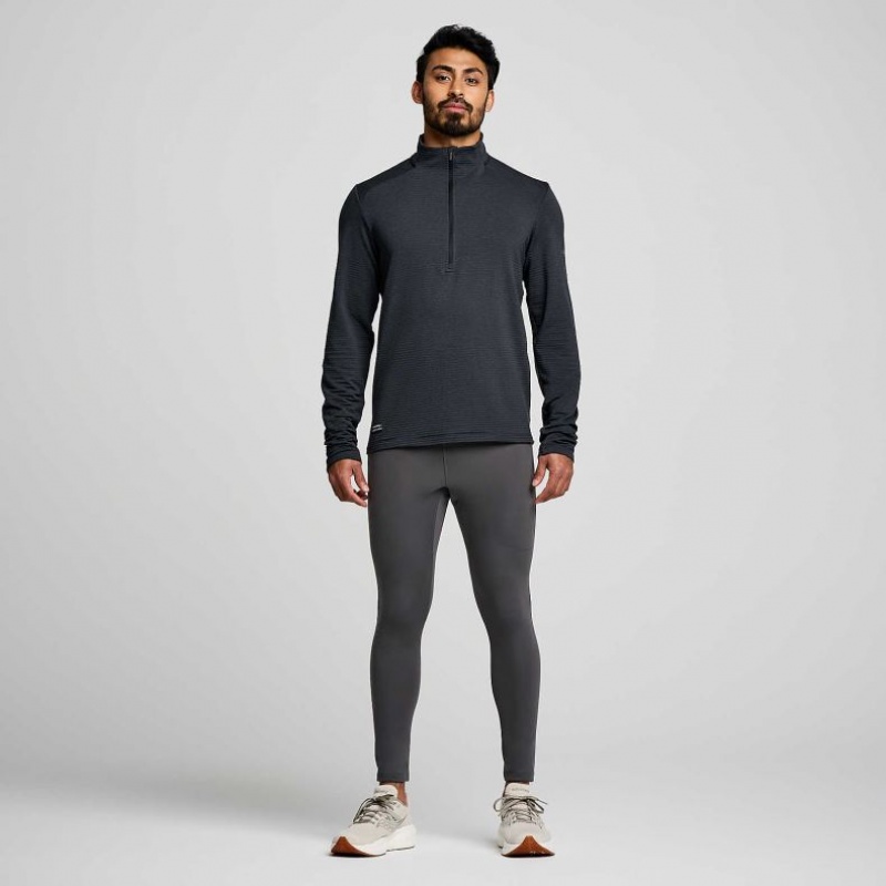 Black Saucony Triumph 3D 1/2 Zip Men's Sweatshirt | PHILIPPINES-TIL