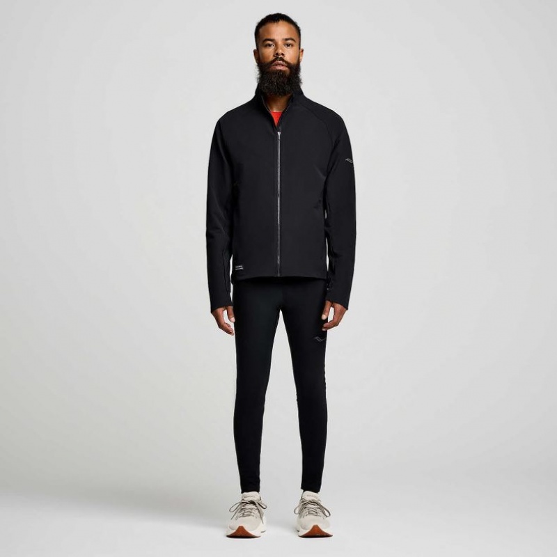 Black Saucony Triumph Men's Jacket | PHILIPPINES-YJL