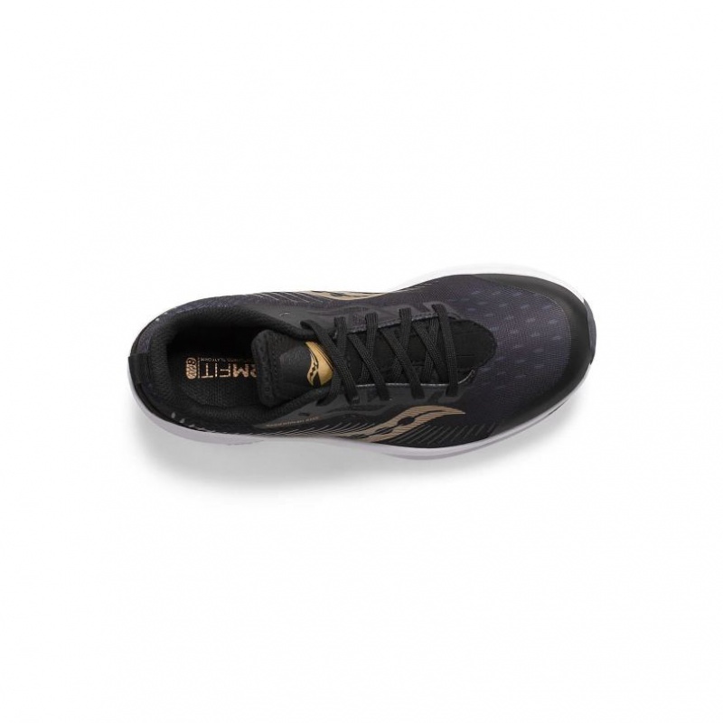 Black / Gold Saucony Endorphin KDZ Big Kids' Sneakers | PHILIPPINES-OKJ