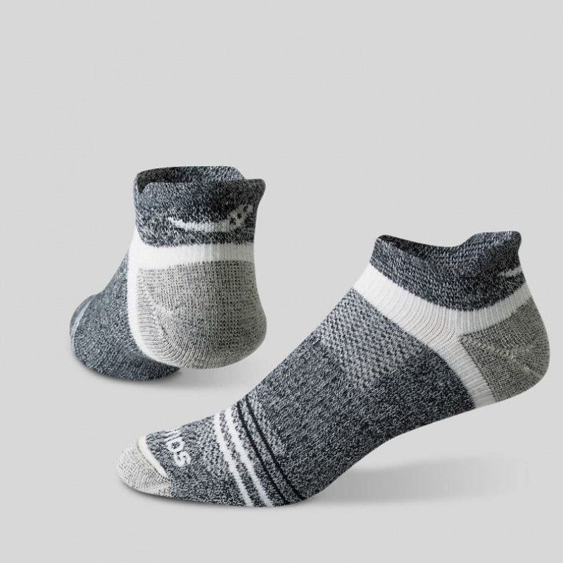 Black / Grey Saucony Inferno Merino Wool Blend No Show 3-Pack Men's Socks | PHILIPPINES-ZHS