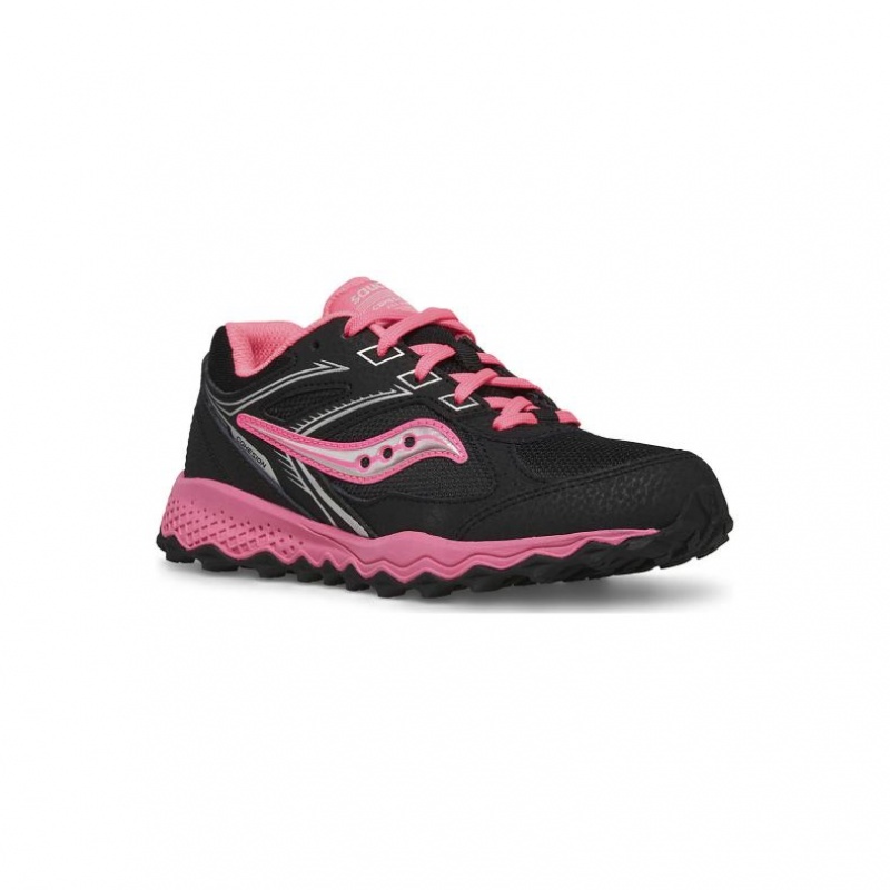 Black / Pink Saucony Cohesion TR14 Lace Big Kids' Sneakers | PHILIPPINES-KLY