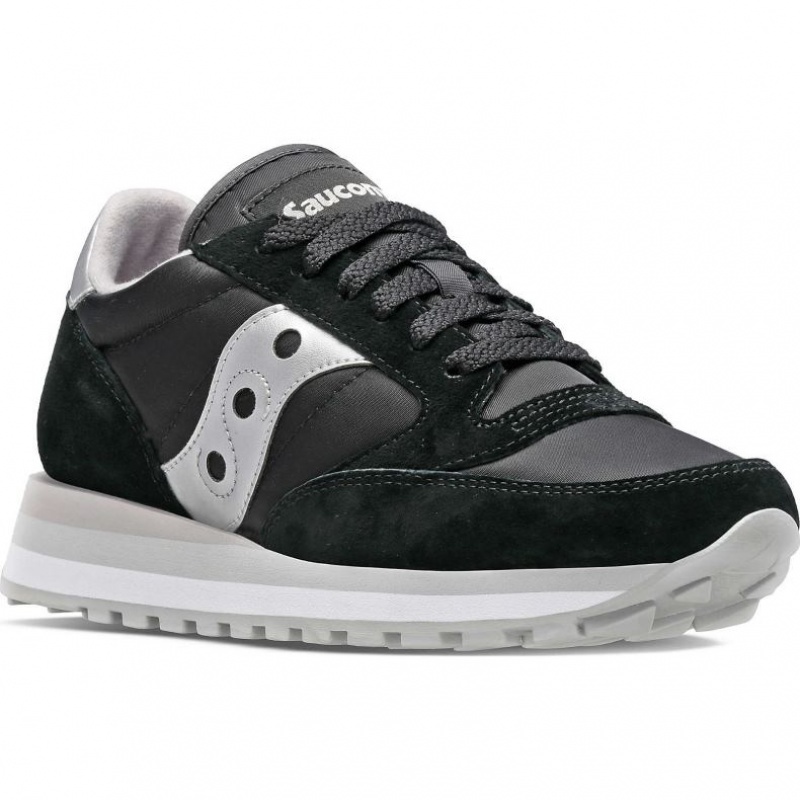 Black / Silver Saucony Jazz Triple Women's Sneakers | PHILIPPINES-OGI