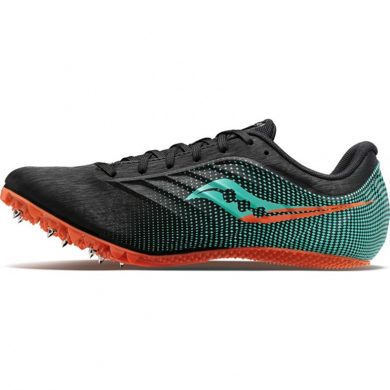 Black / Turquoise Saucony Spitfire 5 Men's Spikes | PHILIPPINES-XMT