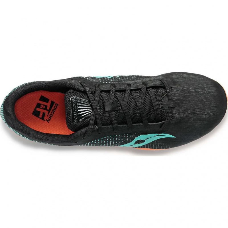 Black / Turquoise Saucony Spitfire 5 Men's Spikes | PHILIPPINES-XMT