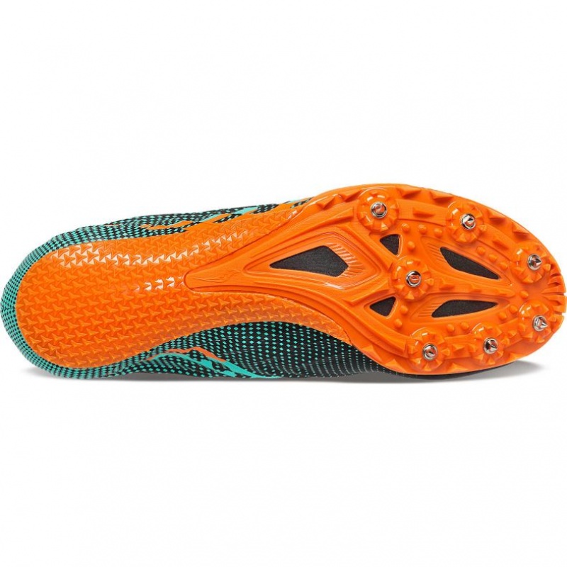 Black / Turquoise Saucony Spitfire 5 Men's Spikes | PHILIPPINES-XMT