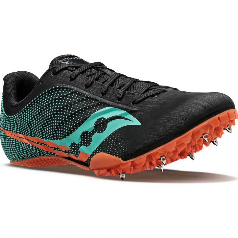 Black / Turquoise Saucony Spitfire 5 Men's Spikes | PHILIPPINES-XMT