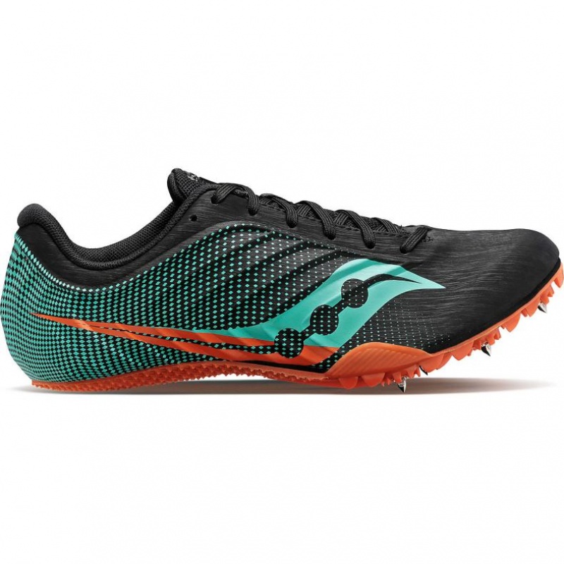 Black / Turquoise Saucony Spitfire 5 Men\'s Spikes | PHILIPPINES-XMT