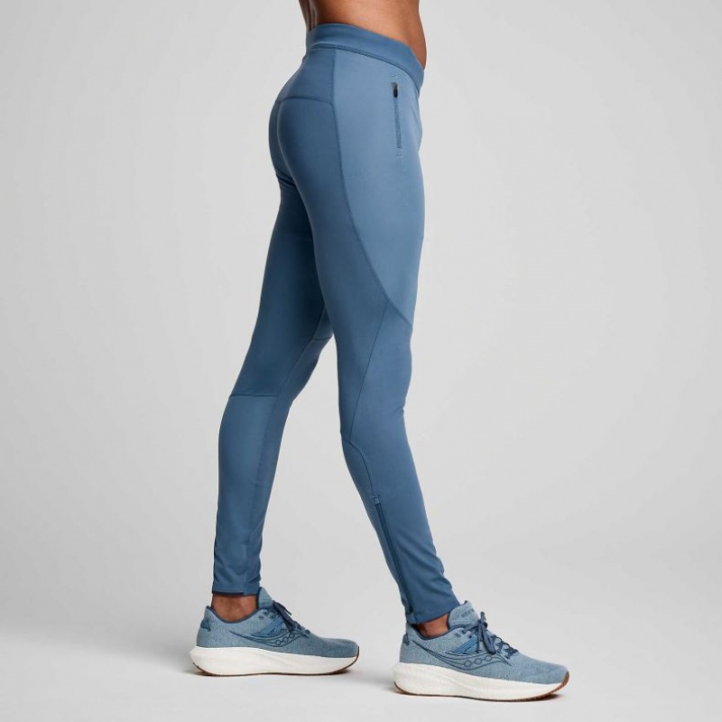 Blue Saucony Runshield Men's Tight | PHILIPPINES-SXC