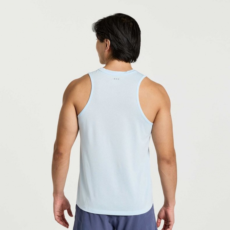 Blue Saucony Stopwatch Men's Singlet | PHILIPPINES-KZH