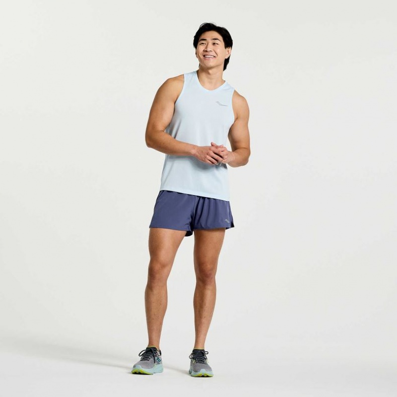 Blue Saucony Stopwatch Men's Singlet | PHILIPPINES-KZH