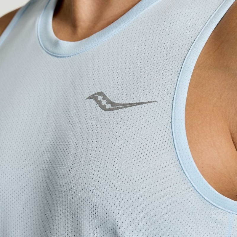 Blue Saucony Stopwatch Men's Singlet | PHILIPPINES-KZH