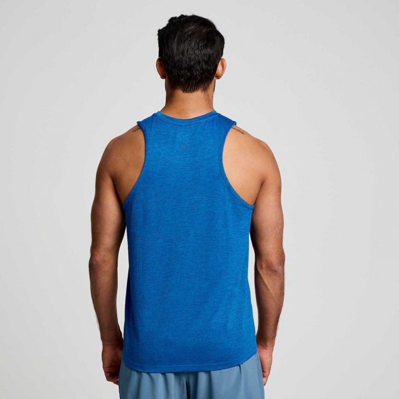 Blue Saucony Stopwatch Men's Singlet | PHILIPPINES-ZVG