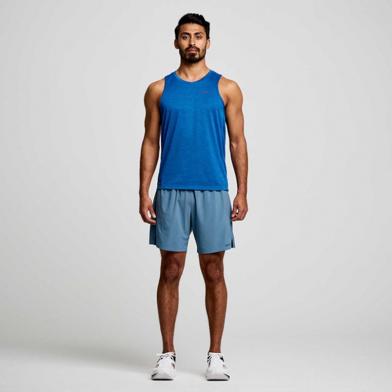 Blue Saucony Stopwatch Men's Singlet | PHILIPPINES-ZVG