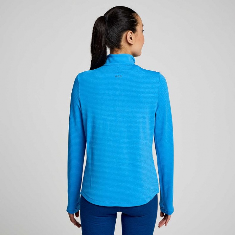 Blue Saucony Triumph 3D 1/2 Zip Women's Sweatshirt | PHILIPPINES-AMG