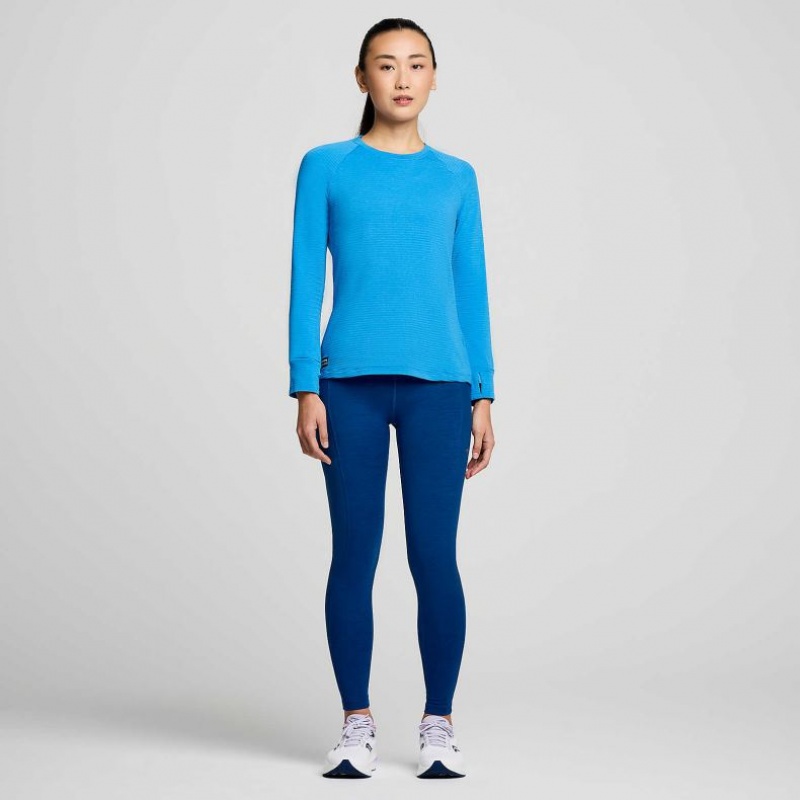 Blue Saucony Triumph 3D Crew Women's Sweatshirt | PHILIPPINES-PGT