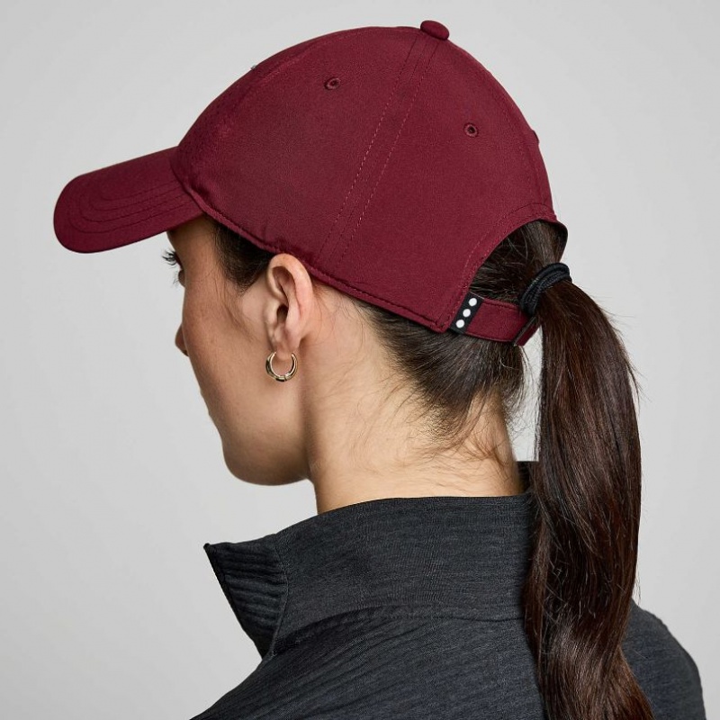 Burgundy Saucony Outpace Petite Women's Hat | PHILIPPINES-YUN