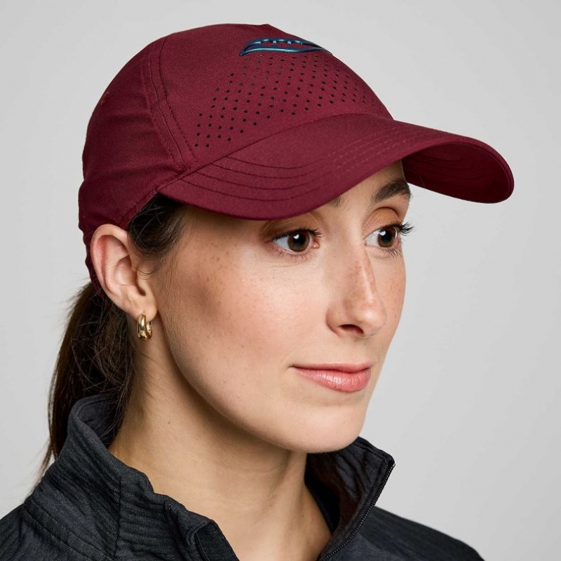 Burgundy Saucony Outpace Petite Women\'s Hat | PHILIPPINES-YUN