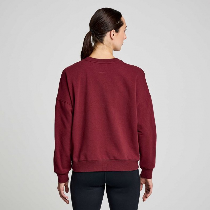 Burgundy Saucony Recovery Crew Women's Sweatshirt | PHILIPPINES-CAU