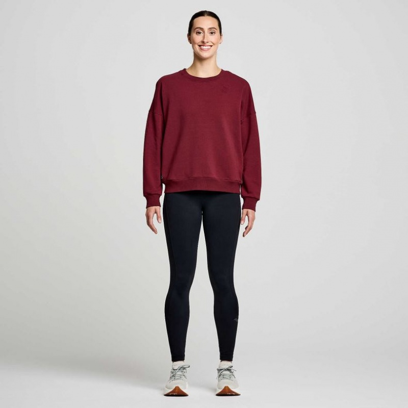 Burgundy Saucony Recovery Crew Women's Sweatshirt | PHILIPPINES-CAU