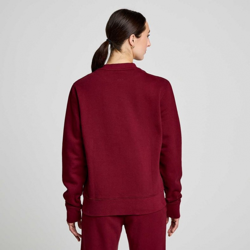 Burgundy Saucony Recovery Crew Women's Sweatshirt | PHILIPPINES-GJU