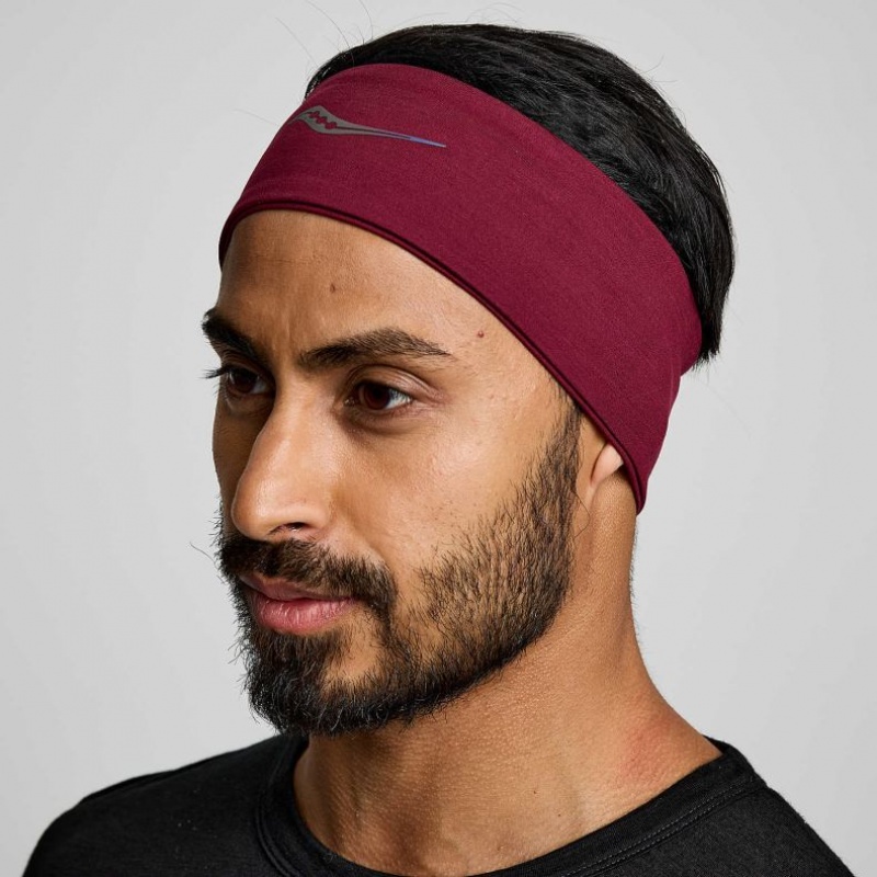 Burgundy Saucony Solstice Men\'s Headband | PHILIPPINES-SHY