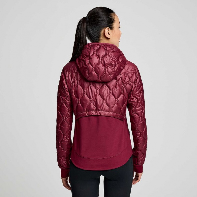 Burgundy Saucony Solstice Oysterpuff Women's Jacket | PHILIPPINES-CPE